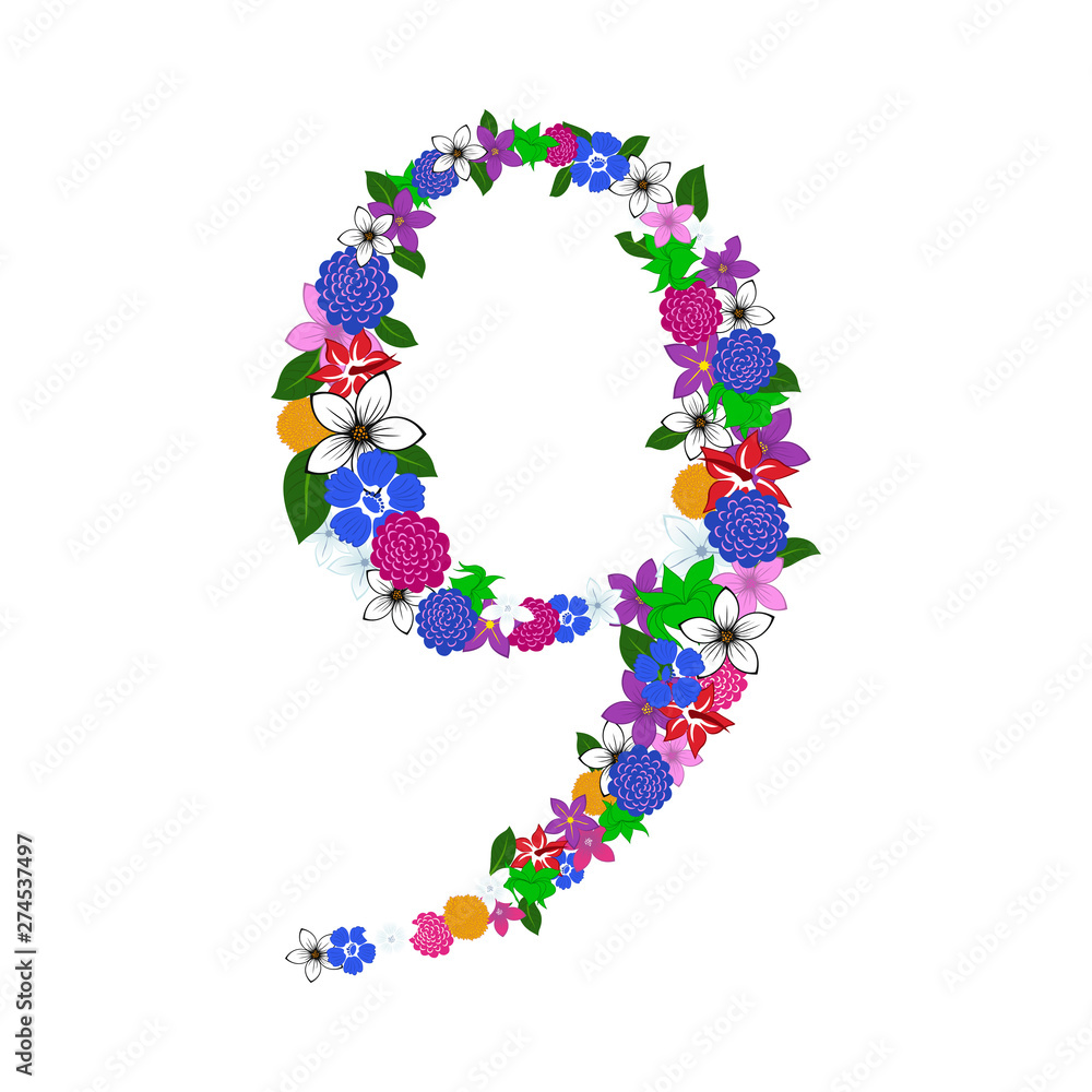 floral numeral floral numeral