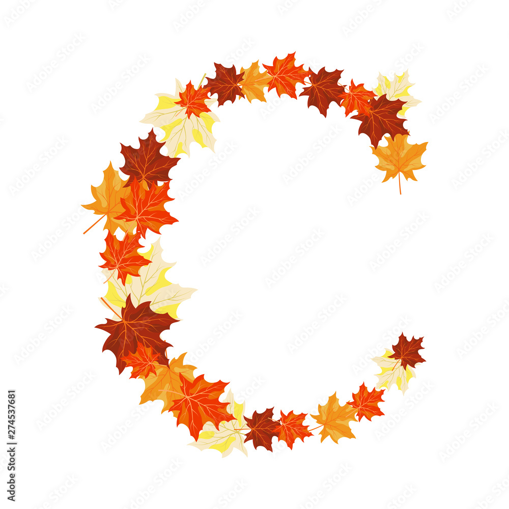 Autumn Maples Leaves Letter