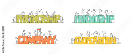words Partnership, Cooperation, Friendship, Company