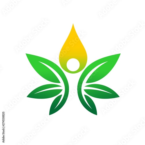 Marijuana logos form oil silhouettes and people