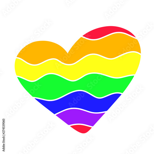 Heart lgbt flag. Rainbow calligraphy inspiration graphic design typography element. Drawn vector sign. Protest lgbt discrimination patriarchy sexism female male. Symbol against homosexual illustration