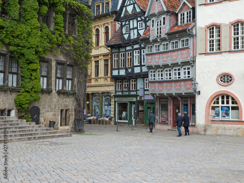 Marktplatz, Rathaus und hist. Häuser in Quedlinburg, Harz