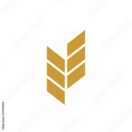 wheat logo with geometric shapes