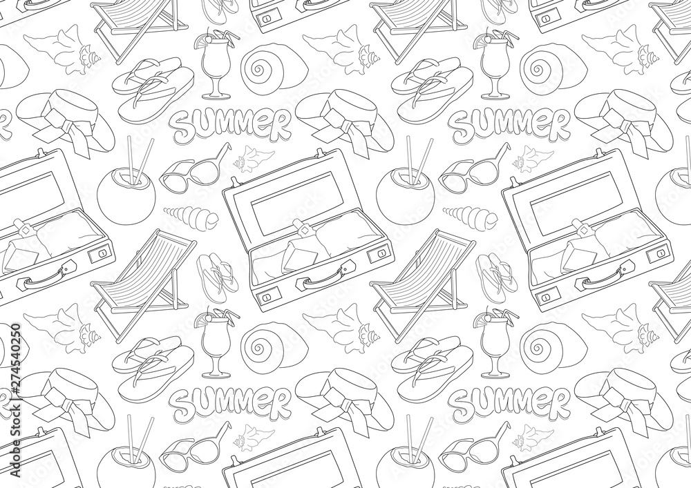 summer vacation seamless pattern