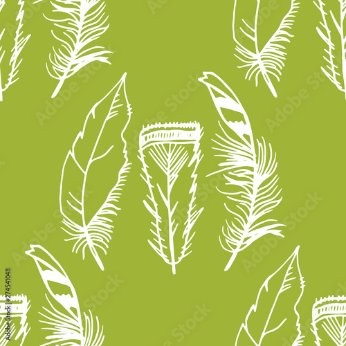 Photography Mockingjay feather seamless pattern hand drawn sketch