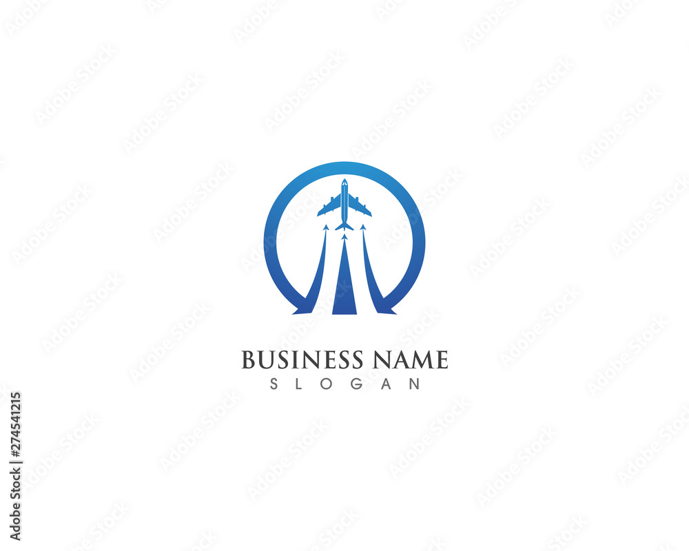 airplane fly logo symbol template