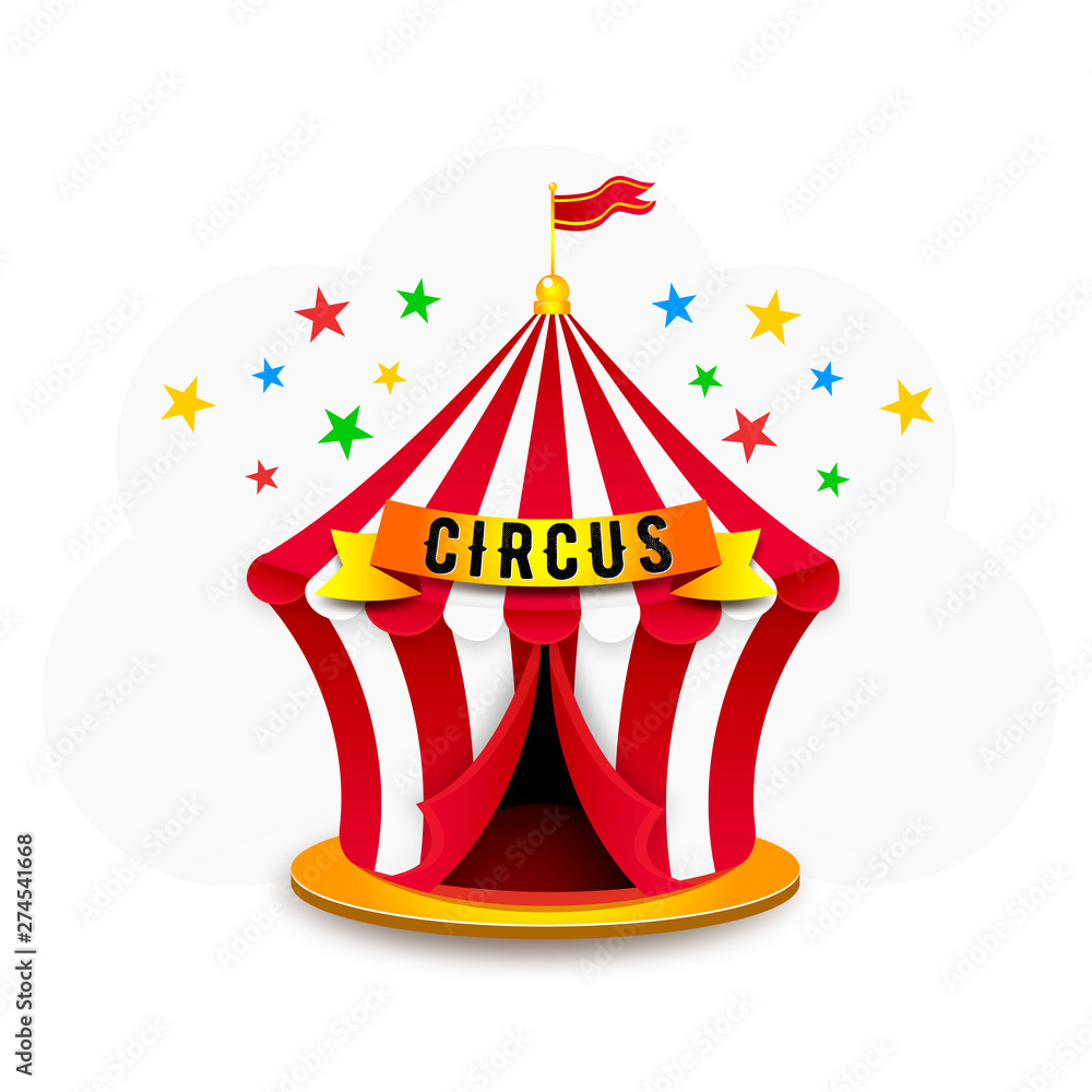 Vector Circus tent. Classical Circus tent. Vector Circus tent. Classical Circus tent.