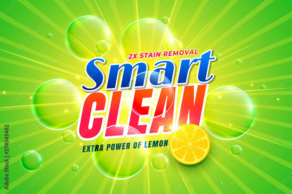 Foto dishwashing detergent with lemon packaging concept template