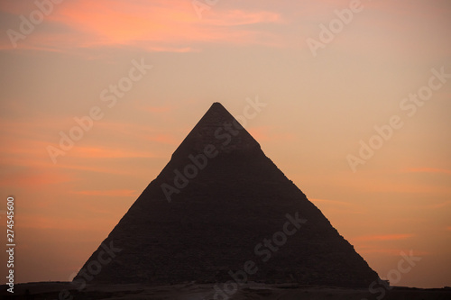 Canvas Print The Great pyramid on sunset