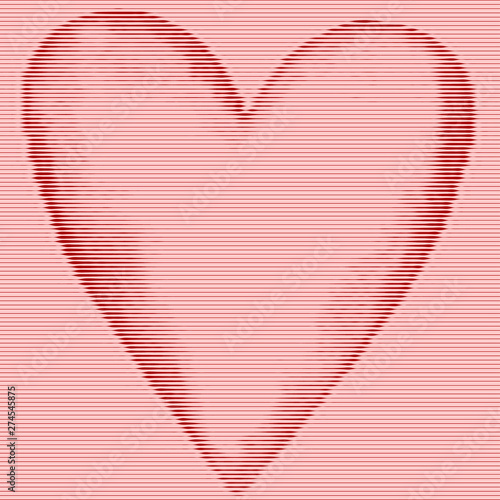 Stylized heart. Valentine's day love symbol. Decorative design element.