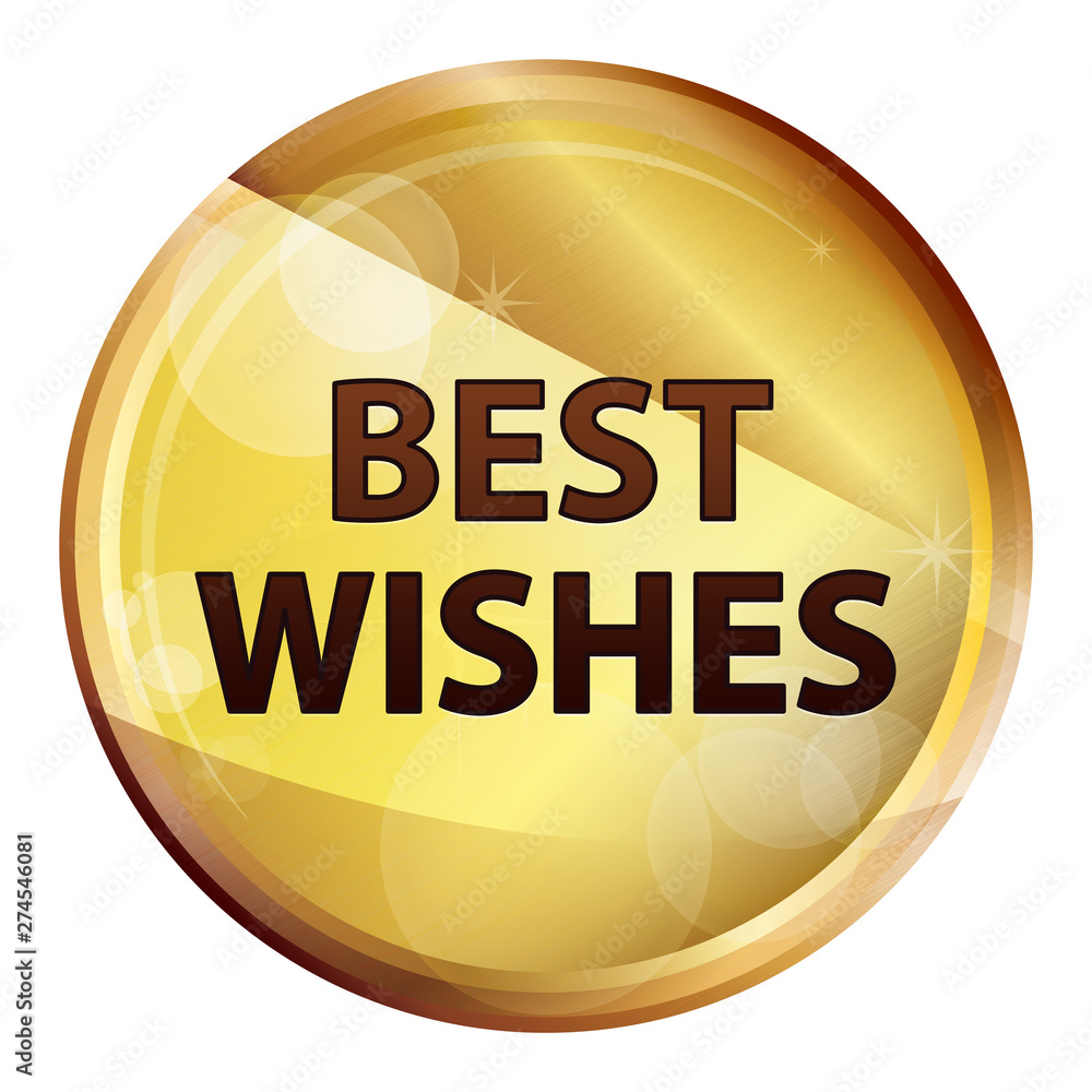 Best Wishes Abstract Brown Round Button Best Wishes Abstract Brown Round Button