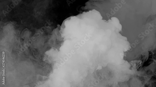 Abstract smoke steam moves on a black background . The concept of aromatherapy