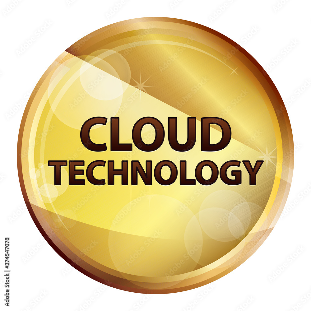 Cloud Technology Abstract Brown Round Button Cloud Technology Abstract Brown Round Button