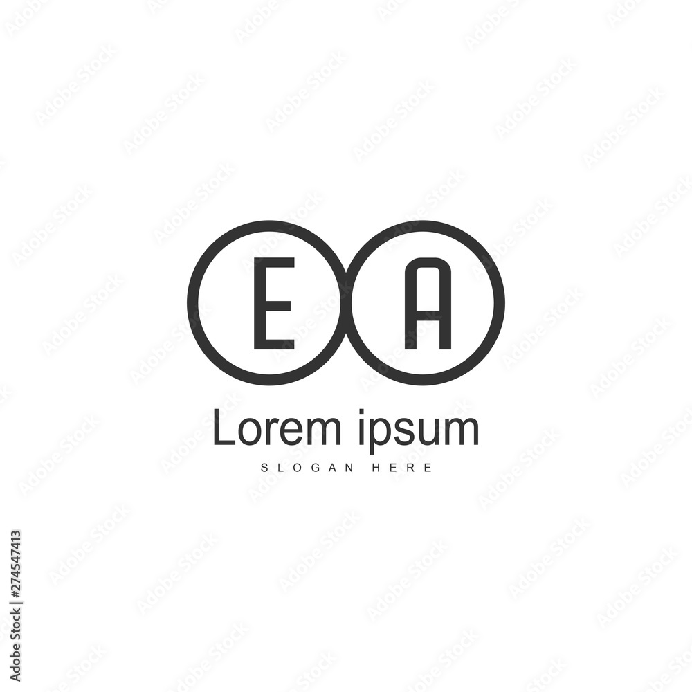 Initial EA logo template with modern frame. Minimalist EA letter logo vector illustration Initial EA logo template with modern frame. Minimalist EA letter logo vector illustration
