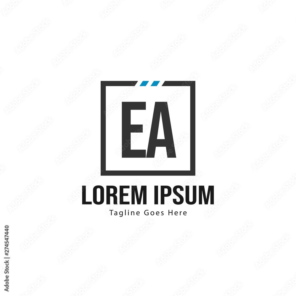 Initial EA logo template with modern frame. Minimalist EA letter logo vector illustration Initial EA logo template with modern frame. Minimalist EA letter logo vector illustration