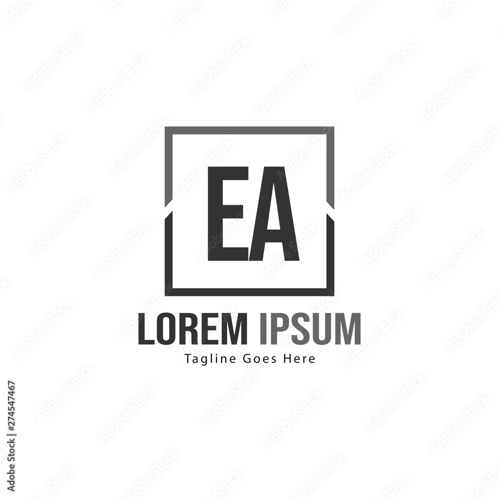 Initial EA logo template with modern frame. Minimalist EA letter logo vector illustration Initial EA logo template with modern frame. Minimalist EA letter logo vector illustration