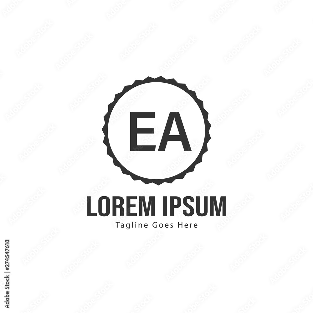 Initial EA logo template with modern frame. Minimalist EA letter logo vector illustration Initial EA logo template with modern frame. Minimalist EA letter logo vector illustration