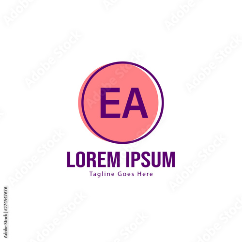 Free Download Initial EA logo template with modern frame. Minimalist EA letter logo vector illustration - GFXLoad