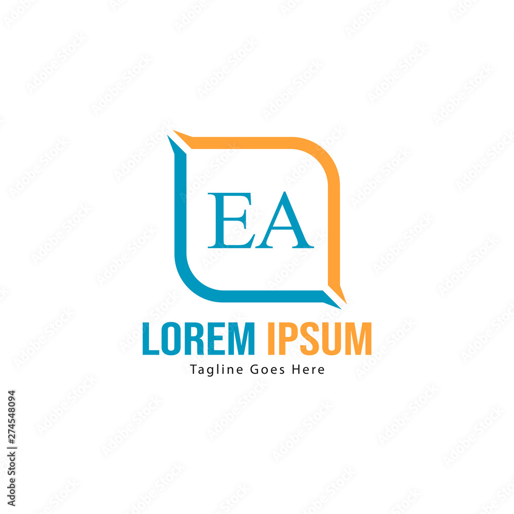 Initial EA logo template with modern frame. Minimalist EA letter logo vector illustration Initial EA logo template with modern frame. Minimalist EA letter logo vector illustration