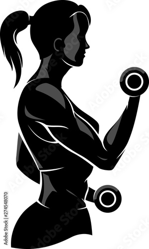 Female Fitness, Shadowed Vector