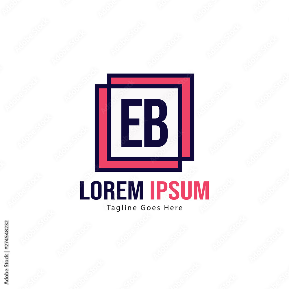 Initial EB logo template with modern frame. Minimalist EB letter logo vector illustration Initial EB logo template with modern frame. Minimalist EB letter logo vector illustration