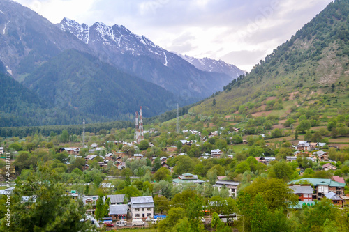 Aru Valley a fairytale tourist spot in Anantnag District of Jammu and Kashmir, India. Located near Pahalgam noted for its sscenic meadows, lakes and mountains and peaceful scenic beauty environment. photo