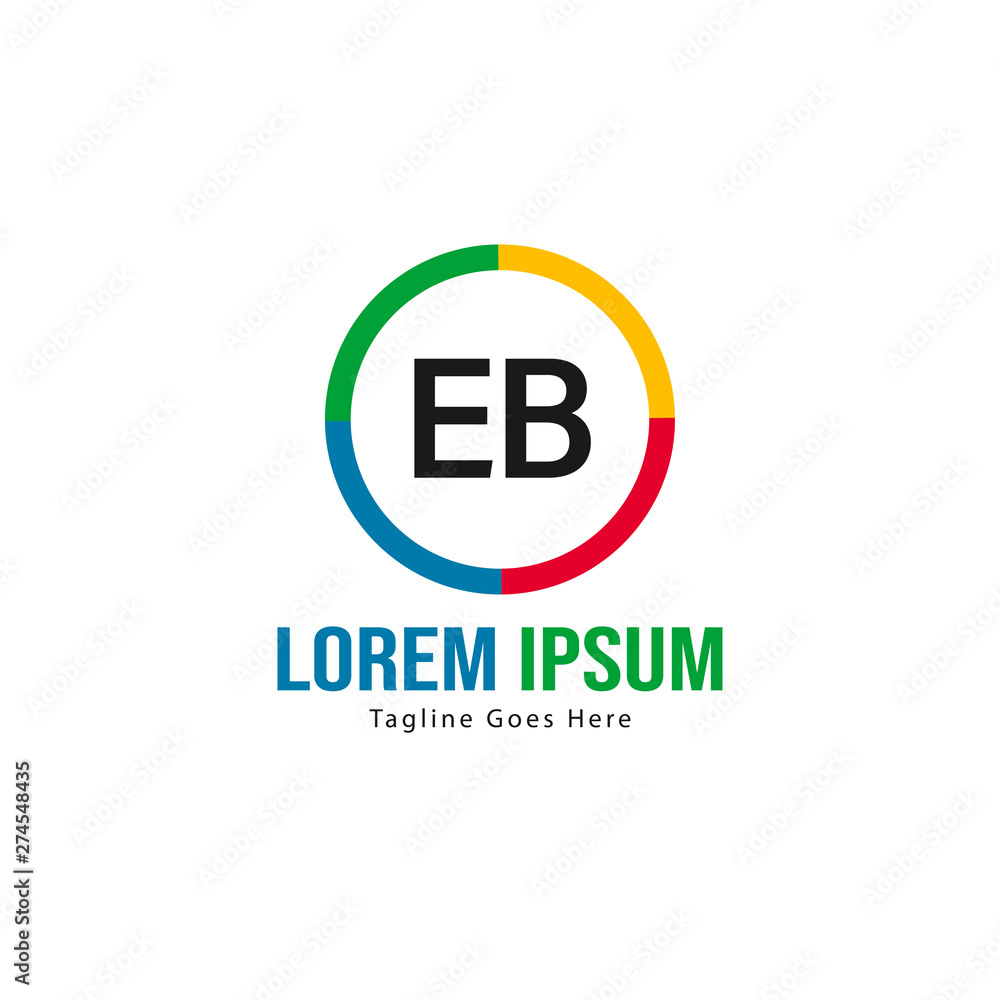 Initial EB logo template with modern frame. Minimalist EB letter logo vector illustration Initial EB logo template with modern frame. Minimalist EB letter logo vector illustration