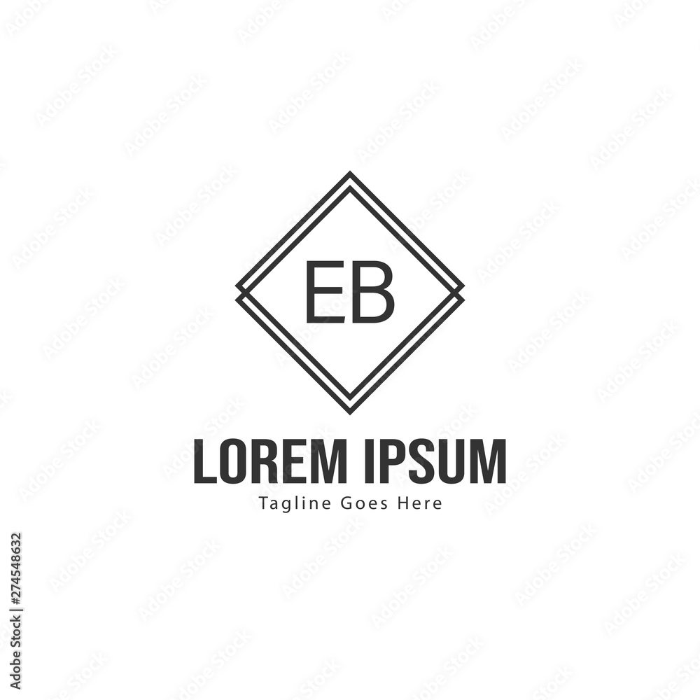 Obraz premium Initial EB logo template with modern frame. Minimalist EB letter logo vector illustration