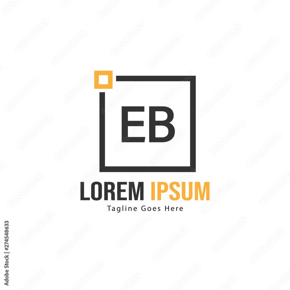 Obraz premium Initial EB logo template with modern frame. Minimalist EB letter logo vector illustration