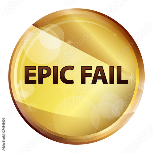 Epic Fail Abstract Brown Round Button