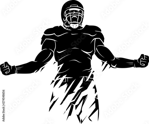Football Player Screaming in Victory