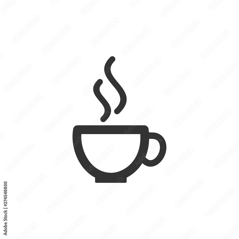Cup of coffee. Coffee cup icon template black color editable. Coffee