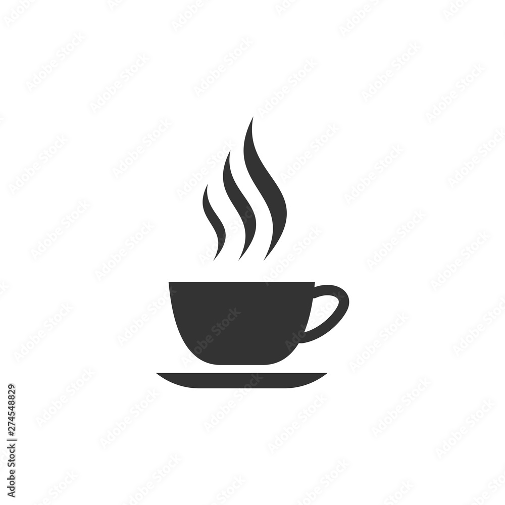 Cup of coffee. Coffee cup icon template black color editable. Coffee ...
