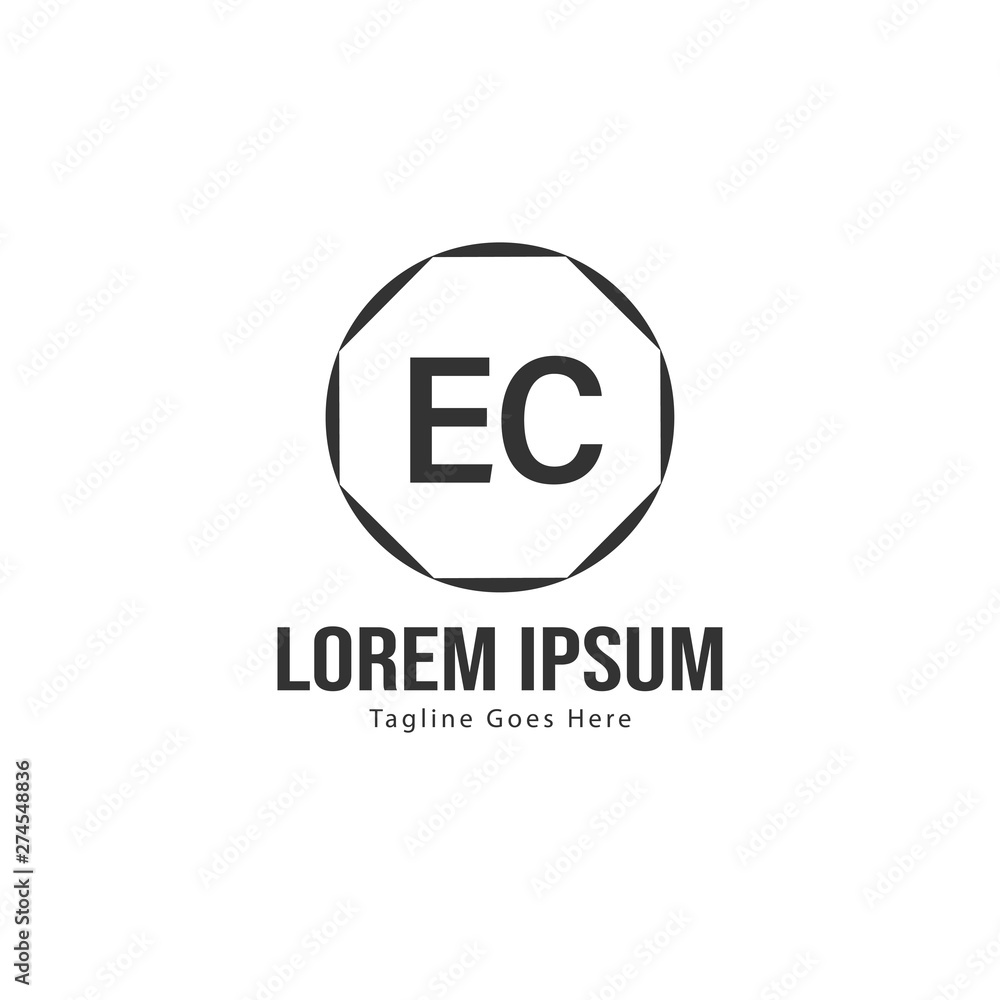 Initial EC logo template with modern frame. Minimalist EC letter logo vector illustration Initial EC logo template with modern frame. Minimalist EC letter logo vector illustration