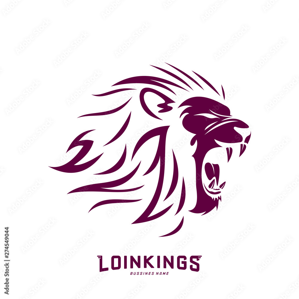 Lion Head Logo Design Vector. Silhouette of Lion. Vector illustration