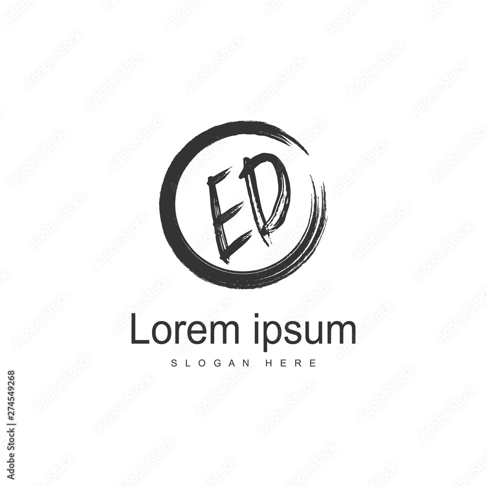 Obraz premium Initial ED logo template with modern frame. Minimalist ED letter logo vector illustration