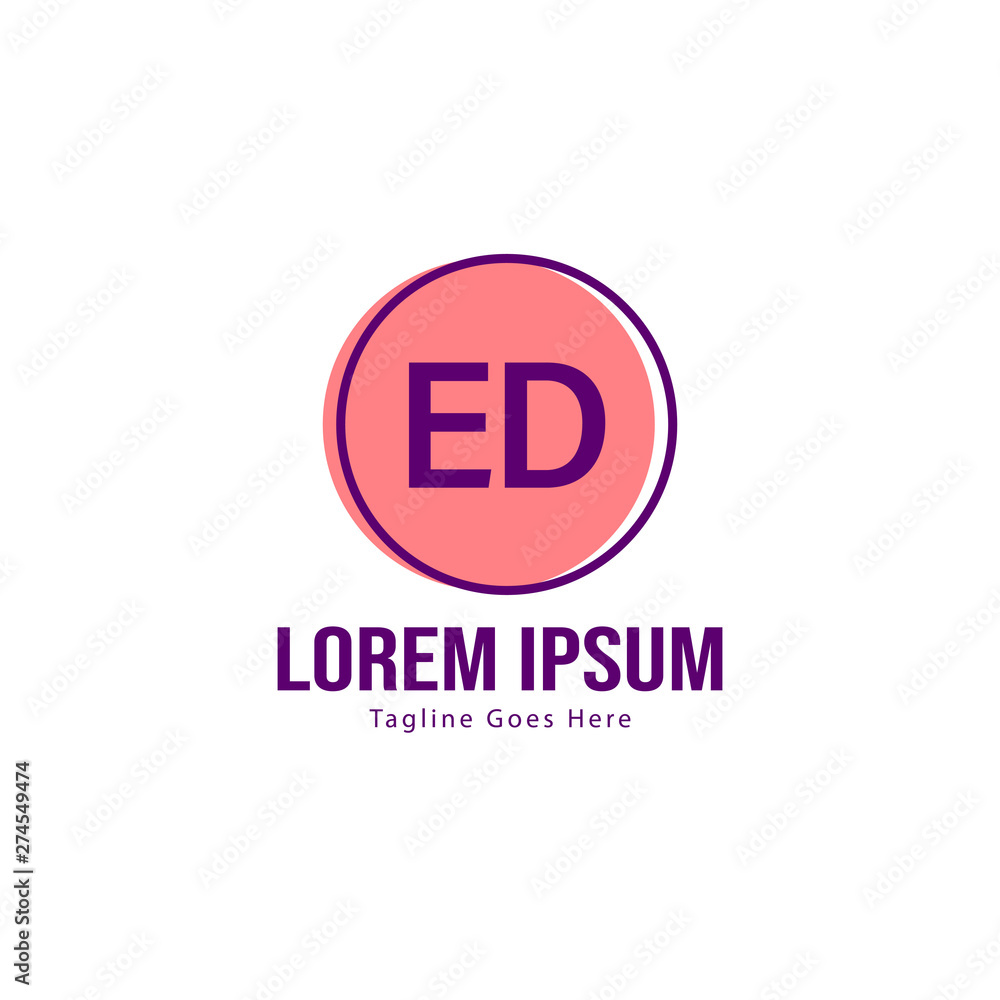 Initial ED logo template with modern frame. Minimalist ED letter logo vector illustration Initial ED logo template with modern frame. Minimalist ED letter logo vector illustration