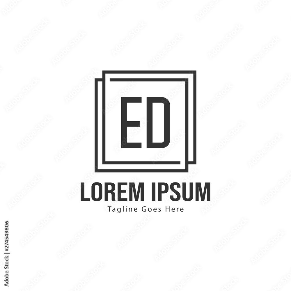 Initial ED logo template with modern frame. Minimalist ED letter logo vector illustration Initial ED logo template with modern frame. Minimalist ED letter logo vector illustration