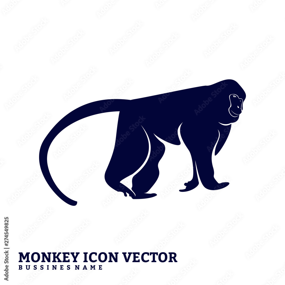 Obraz premium Monkey Design Vector. Silhouette of Monkey. Vector illustration