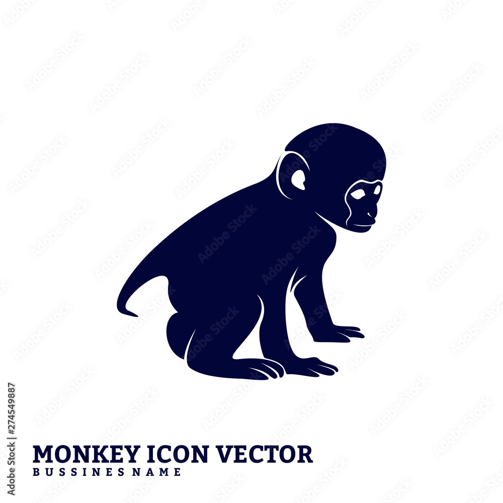 Fototapeta premium Monkey Design Vector. Silhouette of Monkey. Vector illustration