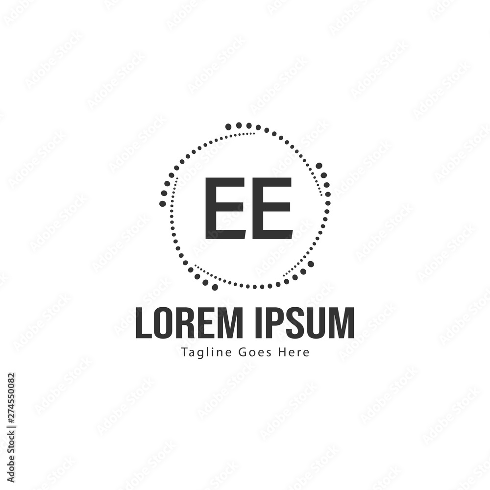 Initial EE logo template with modern frame. Minimalist EE letter logo vector illustration Initial EE logo template with modern frame. Minimalist EE letter logo vector illustration