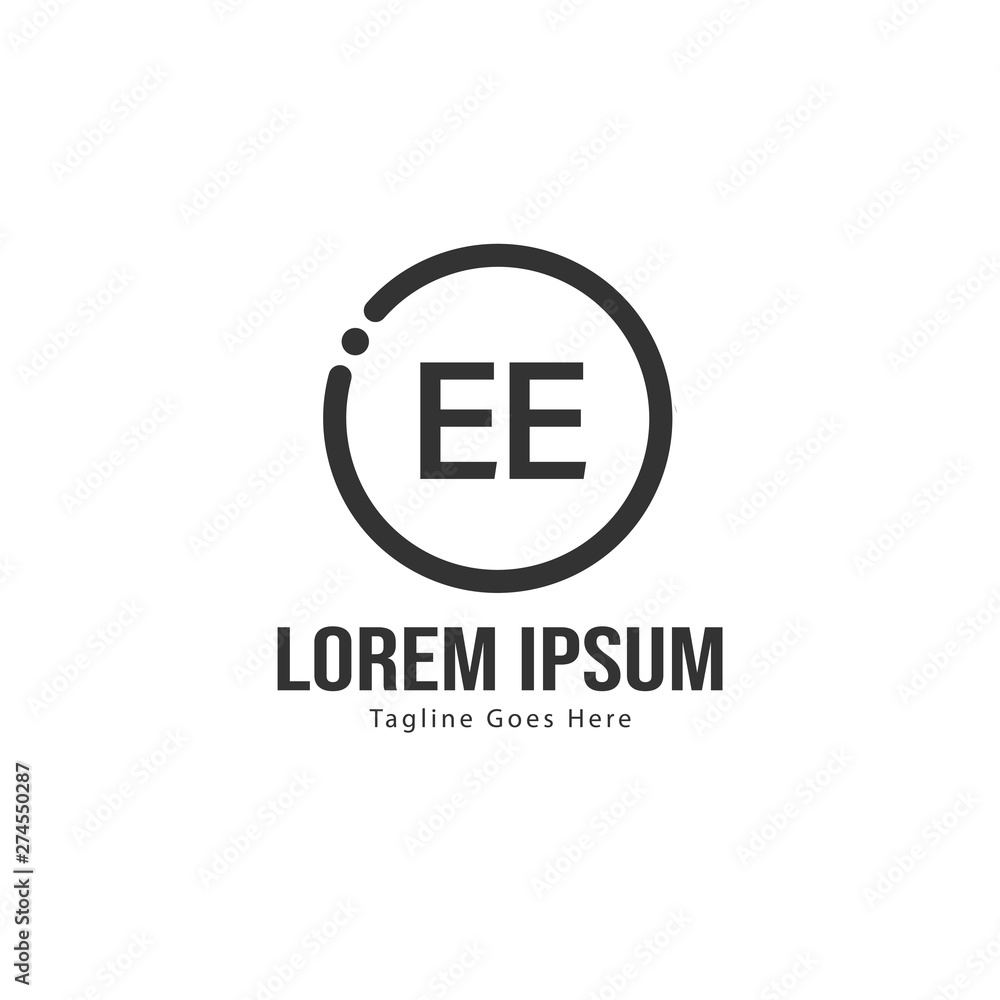 Initial EE logo template with modern frame. Minimalist EE letter logo vector illustration Initial EE logo template with modern frame. Minimalist EE letter logo vector illustration