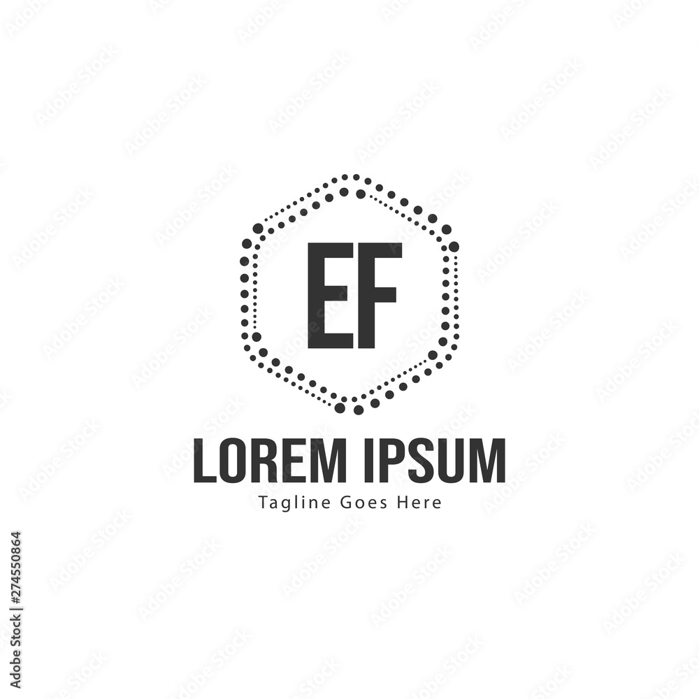 Initial EF logo template with modern frame. Minimalist EF letter logo vector illustration Initial EF logo template with modern frame. Minimalist EF letter logo vector illustration
