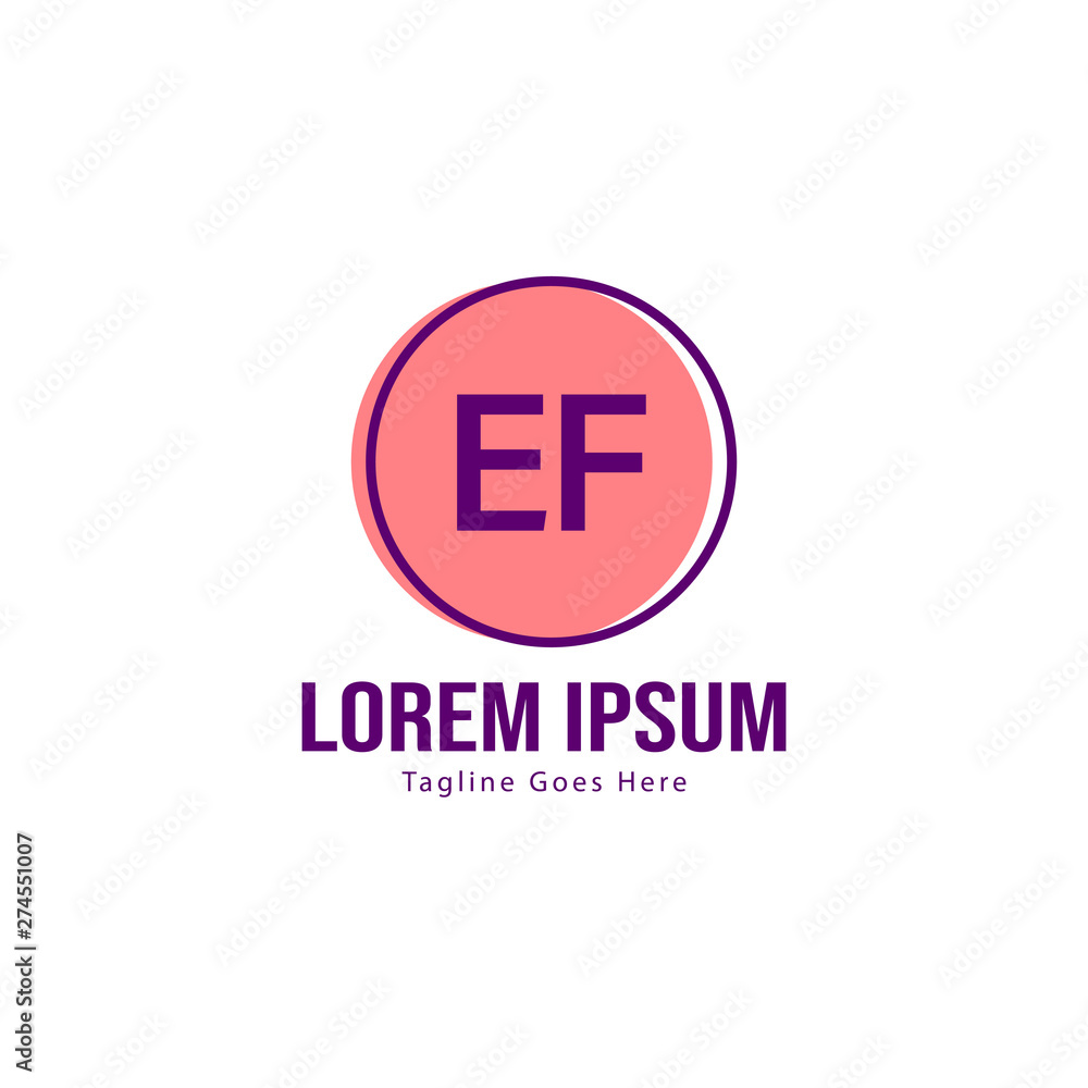 Initial EF logo template with modern frame. Minimalist EF letter logo vector illustration Initial EF logo template with modern frame. Minimalist EF letter logo vector illustration