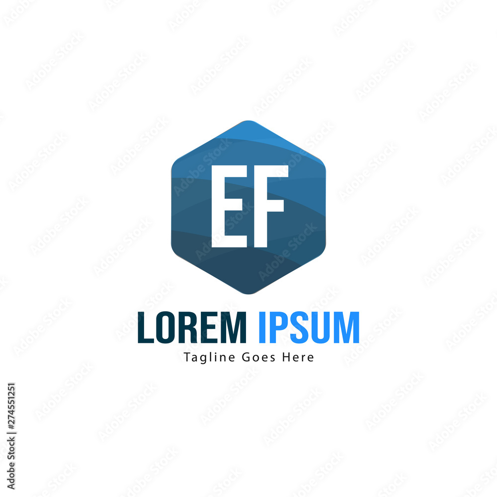Initial EF logo template with modern frame. Minimalist EF letter logo vector illustration Initial EF logo template with modern frame. Minimalist EF letter logo vector illustration