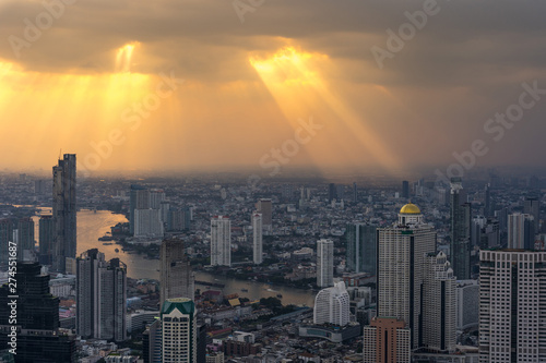 Aerial View of Bangkok City