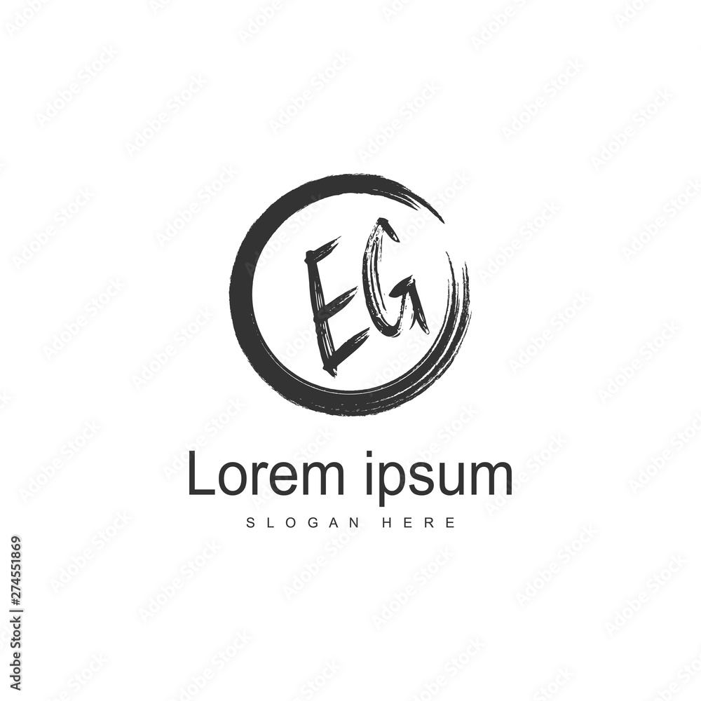Initial EG logo template with modern frame. Minimalist EG letter logo vector illustration Initial EG logo template with modern frame. Minimalist EG letter logo vector illustration