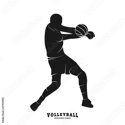 Volleyball Player Vector. Silhouette of Volleyball Player. Vector illustration © shuttersport