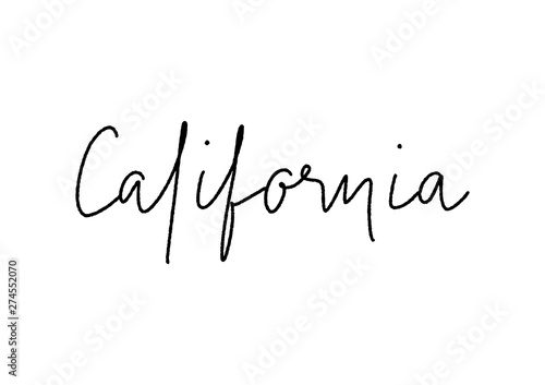 California hand lettering on white background