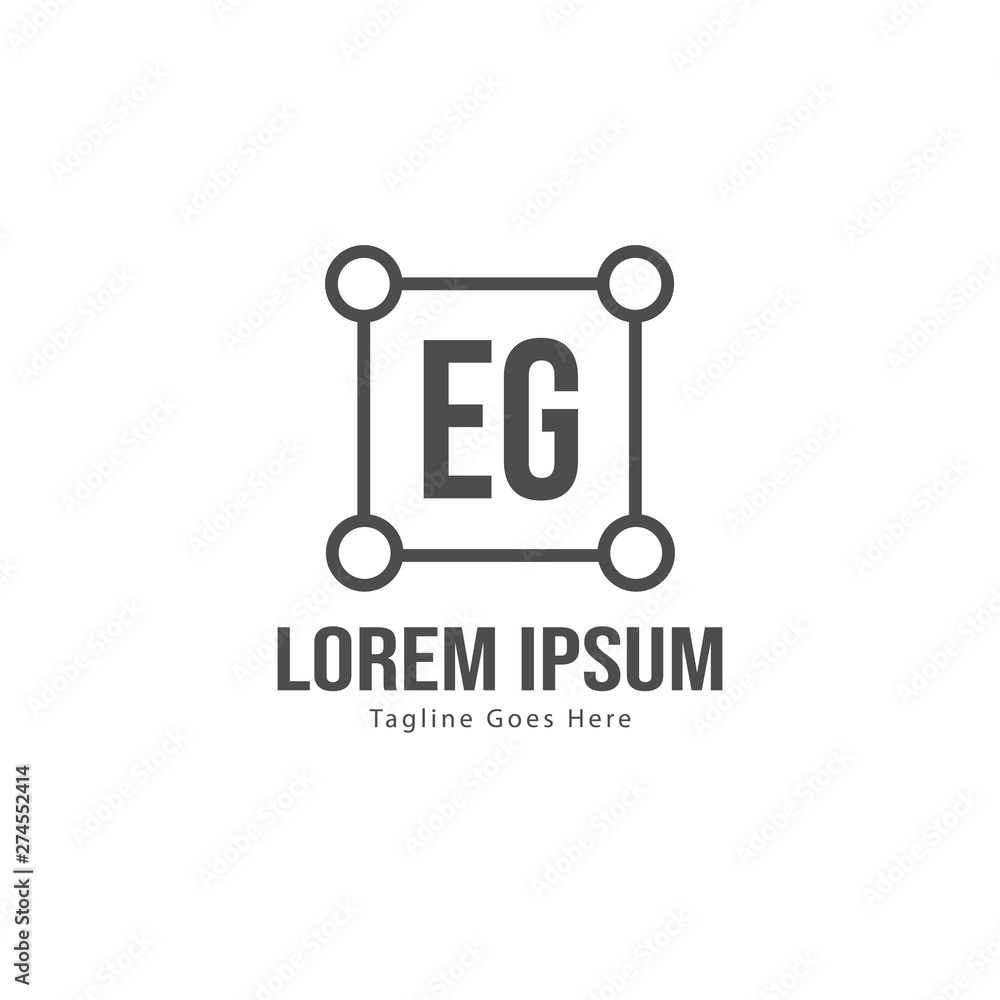 Initial EG logo template with modern frame. Minimalist EG letter logo vector illustration Initial EG logo template with modern frame. Minimalist EG letter logo vector illustration